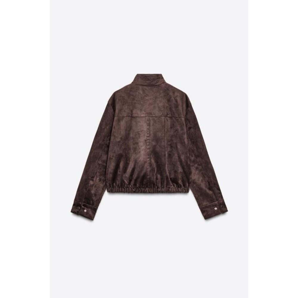 ZARA FAUX SUEDE JACKET - Picture 8 of 9